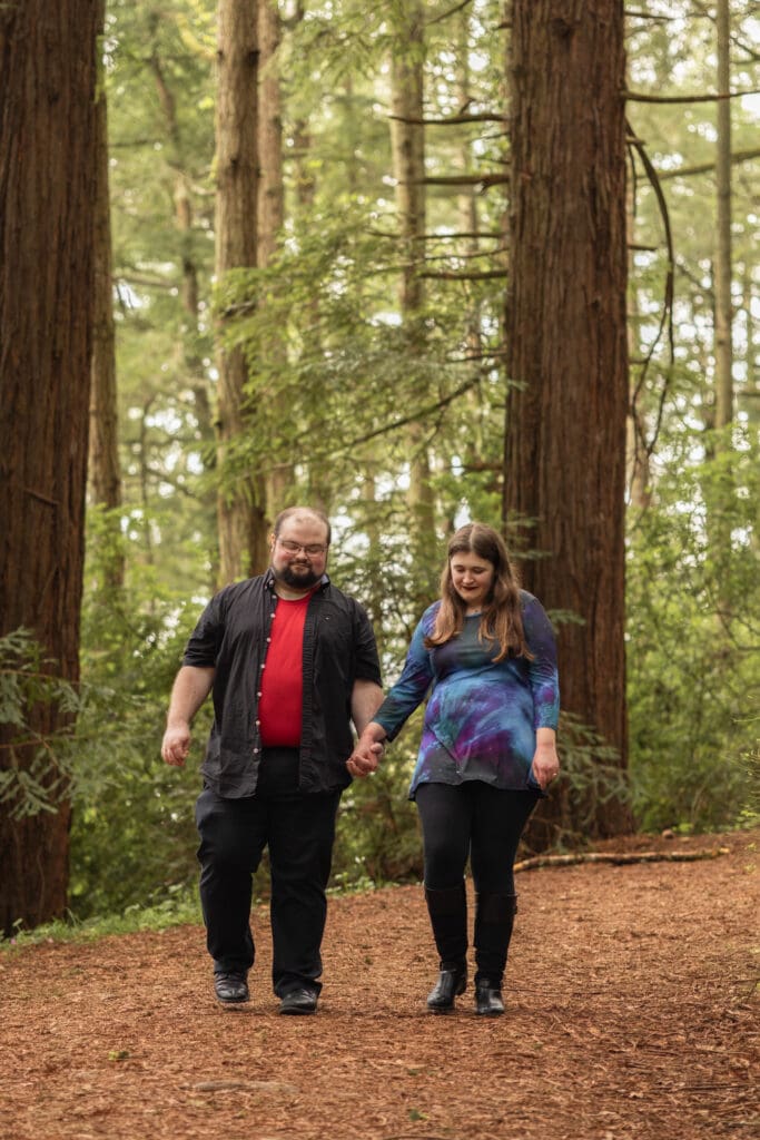 Redwood forest engagement photos